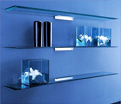 کتابخانه شیشه ای یا بوک شلف شیشه اب